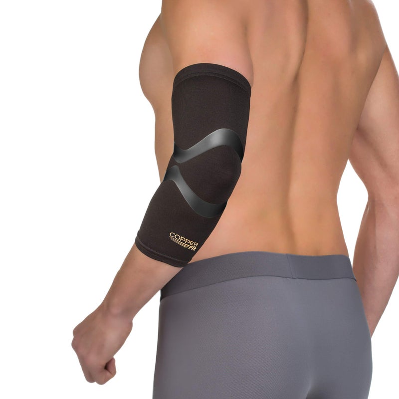 Copper Fit CFPROEL Pro Series Performance Compression Elbow Sleeve, Black with Copper Trim, Medium - Image 1
